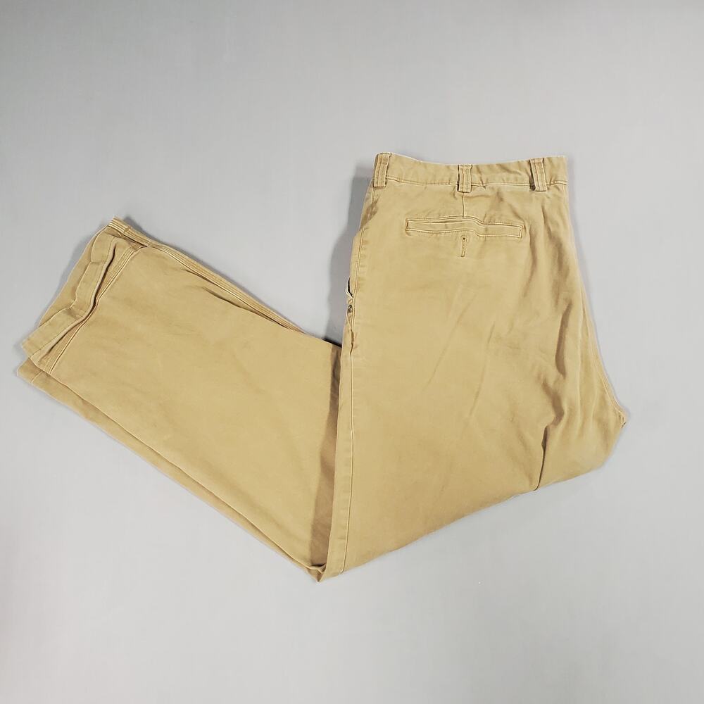 Duluth Trading Co Mens Flex Ballroom Khakis Pants 40x34 Tan Stretch Workwear